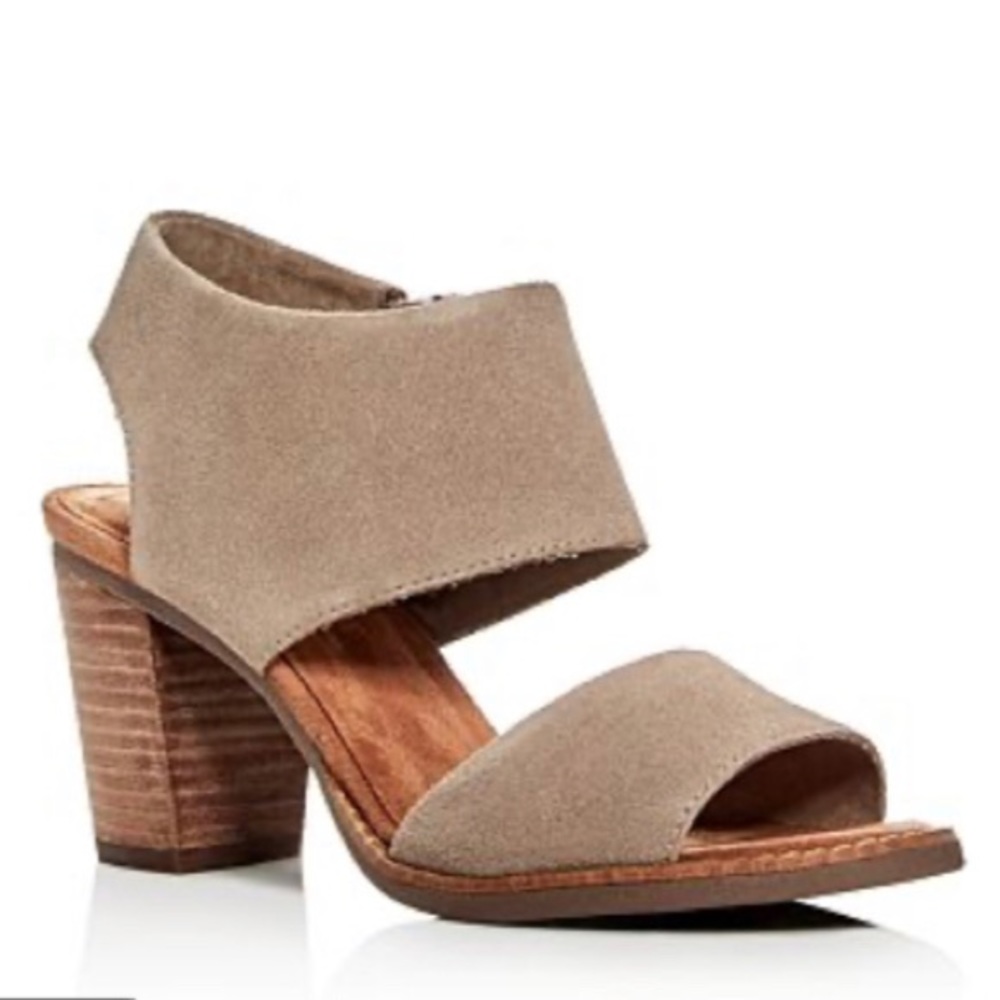 TOMS Majorca Suede Cutout Block Heel Sandals